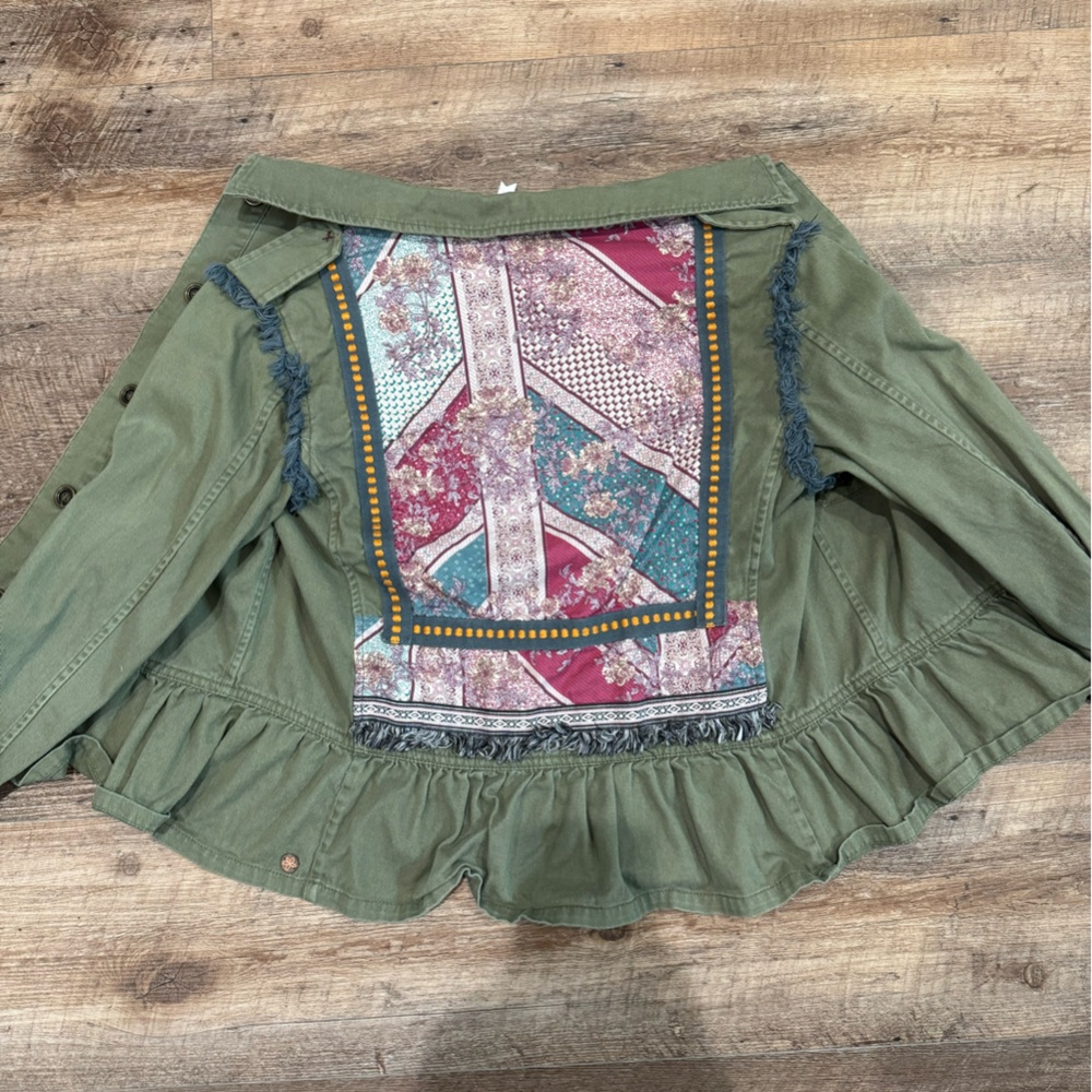 Green Jacket with Colorful Patchwork